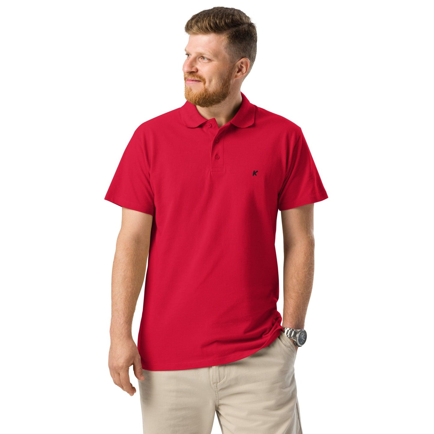 POLO HOMME ROUGE BRODÉ - Koolmi