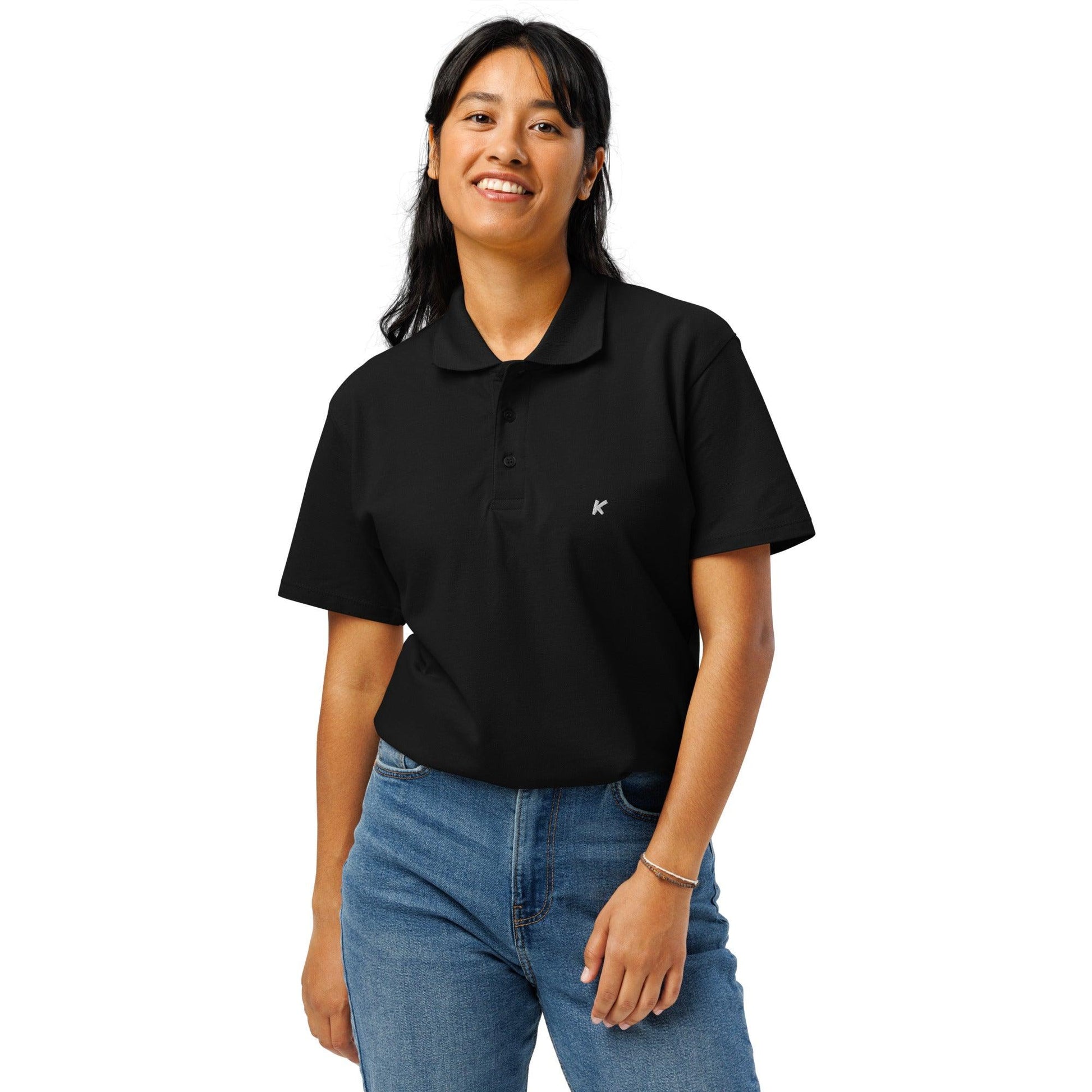 POLO FEMME NOIR BRODÉ - Koolmi