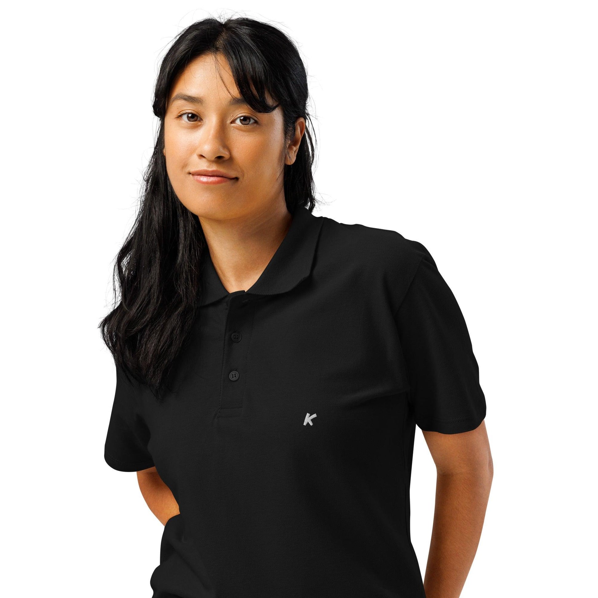 POLO FEMME NOIR BRODÉ - Koolmi