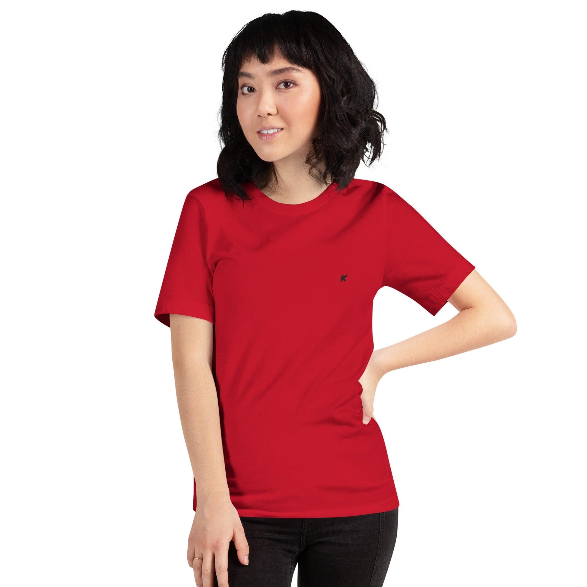T-SHIRT FEMME ROUGE BRODÉ - Koolmi
